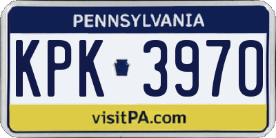 PA license plate KPK3970