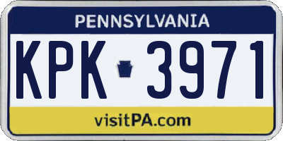 PA license plate KPK3971