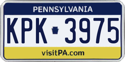 PA license plate KPK3975