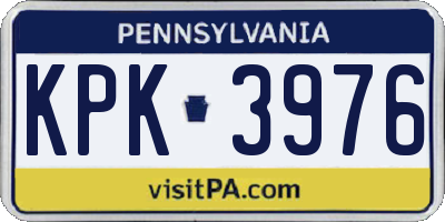 PA license plate KPK3976