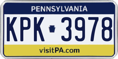 PA license plate KPK3978