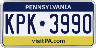 PA license plate KPK3990