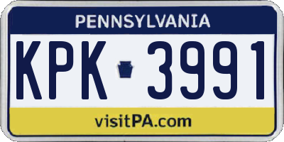 PA license plate KPK3991