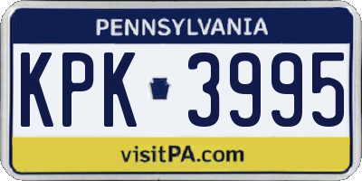 PA license plate KPK3995