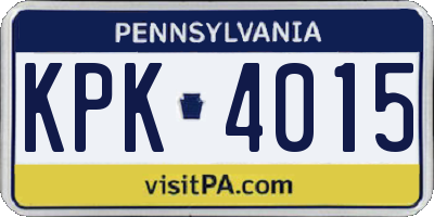 PA license plate KPK4015