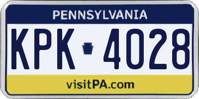 PA license plate KPK4028