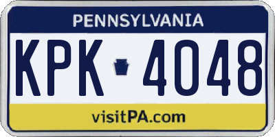 PA license plate KPK4048