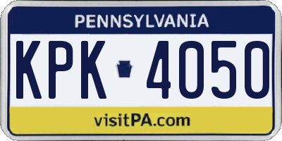 PA license plate KPK4050