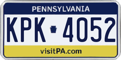 PA license plate KPK4052