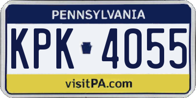 PA license plate KPK4055