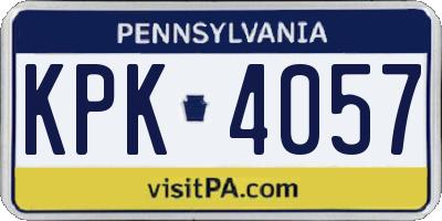 PA license plate KPK4057