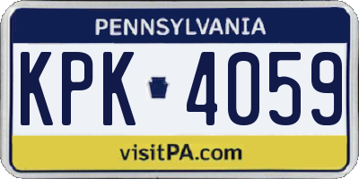 PA license plate KPK4059