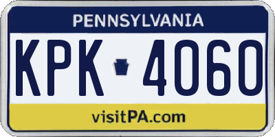 PA license plate KPK4060