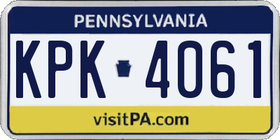 PA license plate KPK4061