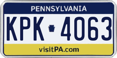 PA license plate KPK4063
