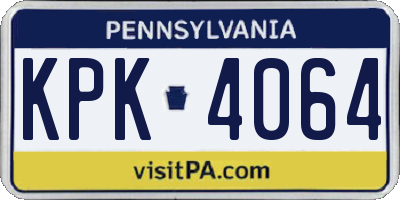 PA license plate KPK4064