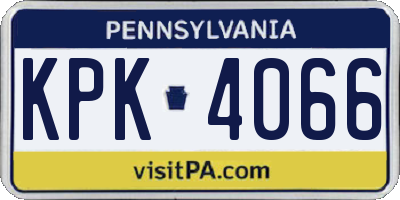 PA license plate KPK4066