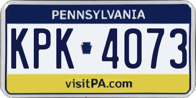 PA license plate KPK4073