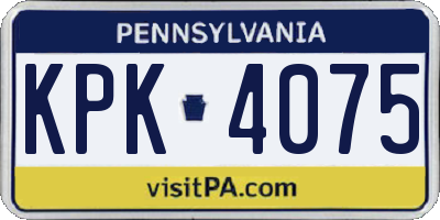 PA license plate KPK4075