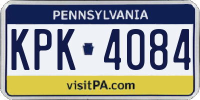 PA license plate KPK4084