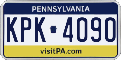 PA license plate KPK4090