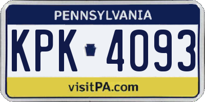 PA license plate KPK4093