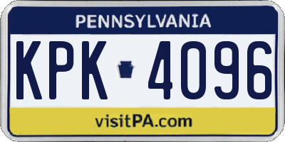 PA license plate KPK4096