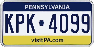 PA license plate KPK4099