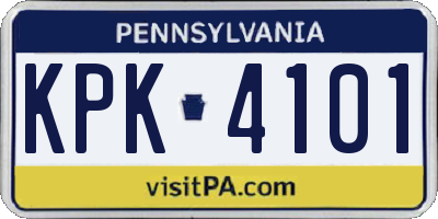 PA license plate KPK4101