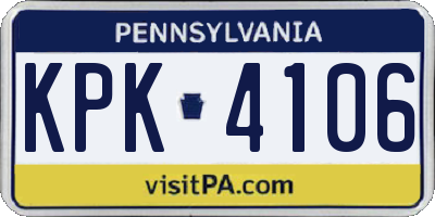 PA license plate KPK4106