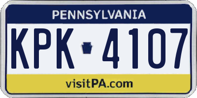 PA license plate KPK4107