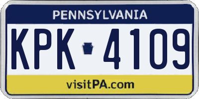 PA license plate KPK4109