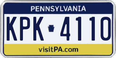 PA license plate KPK4110