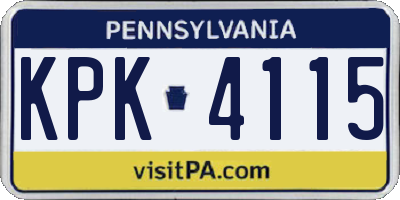 PA license plate KPK4115