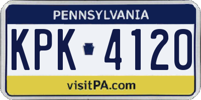 PA license plate KPK4120