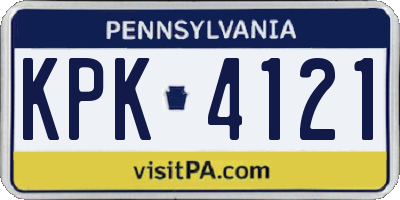PA license plate KPK4121