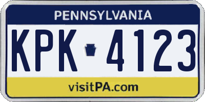 PA license plate KPK4123
