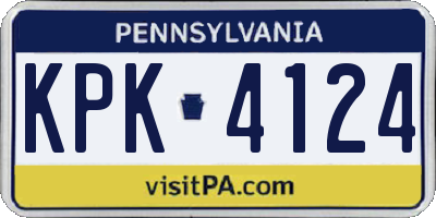 PA license plate KPK4124