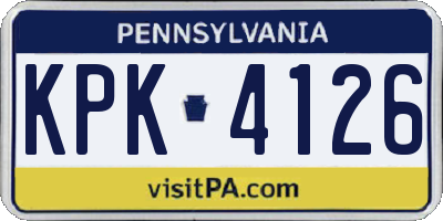 PA license plate KPK4126
