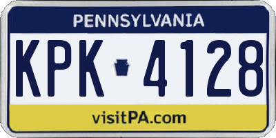 PA license plate KPK4128