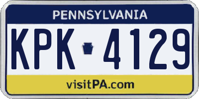 PA license plate KPK4129