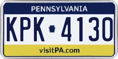 PA license plate KPK4130