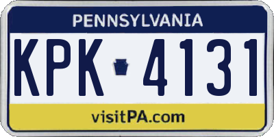 PA license plate KPK4131