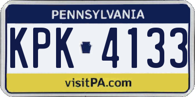 PA license plate KPK4133