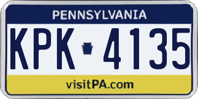 PA license plate KPK4135