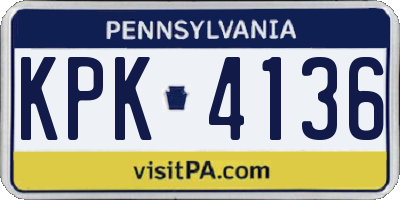 PA license plate KPK4136