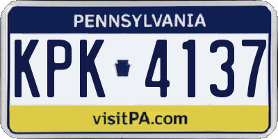 PA license plate KPK4137