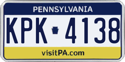 PA license plate KPK4138
