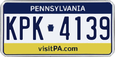 PA license plate KPK4139