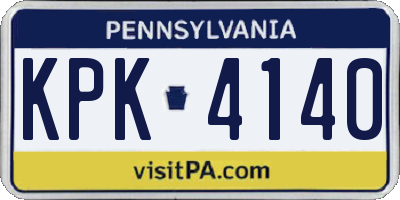 PA license plate KPK4140